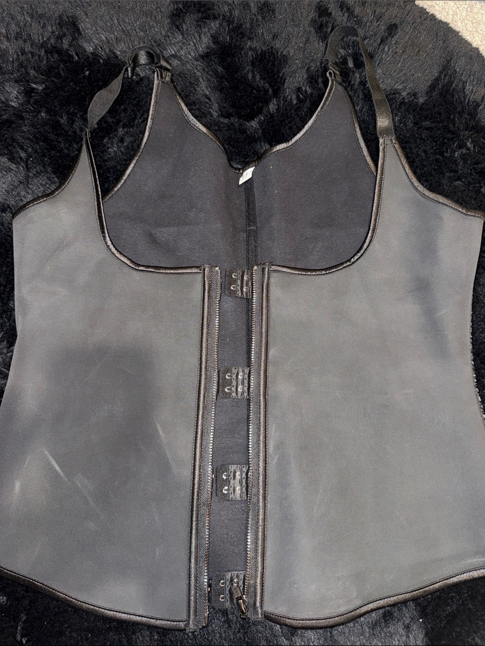 Waist trainer Black Front-Zip Firm Control Shapewear Bodice